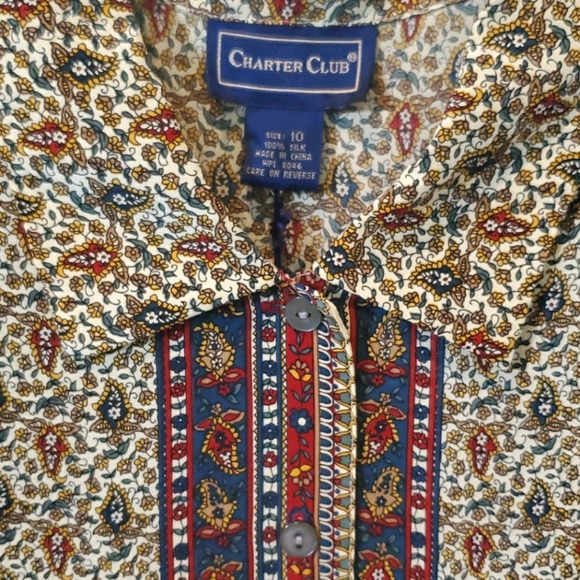 NWT Charter Club 100% Silk Top & Skirt size 10 - Picture 5 of 16